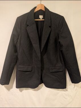 Polka Dot Blue And Gold Women's Blazer